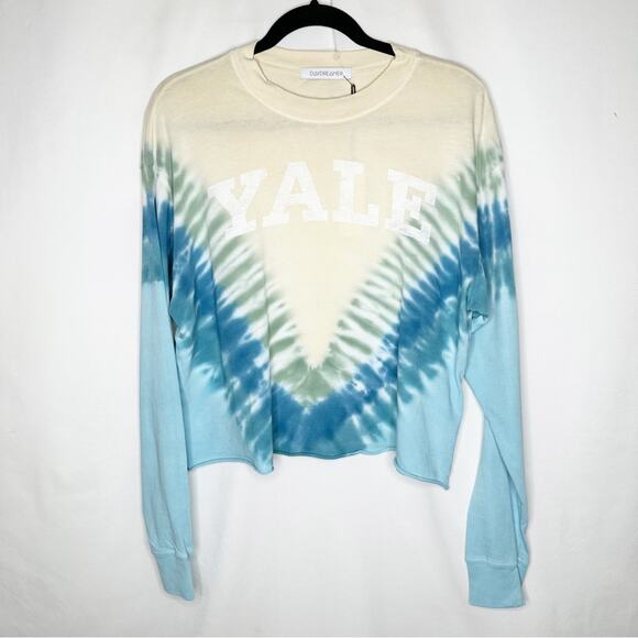 DAYDREAMER Yale Beach View Cropped Tie Dye Pullover NWT in XS - Picture 2 of 8